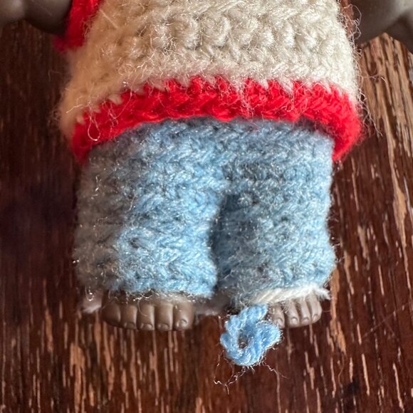 Vintage Kewpie Doll Dark Skin 7.5" Made In Korea W/ Handmade Knit Clothes - Rare - Picture 6 of 10